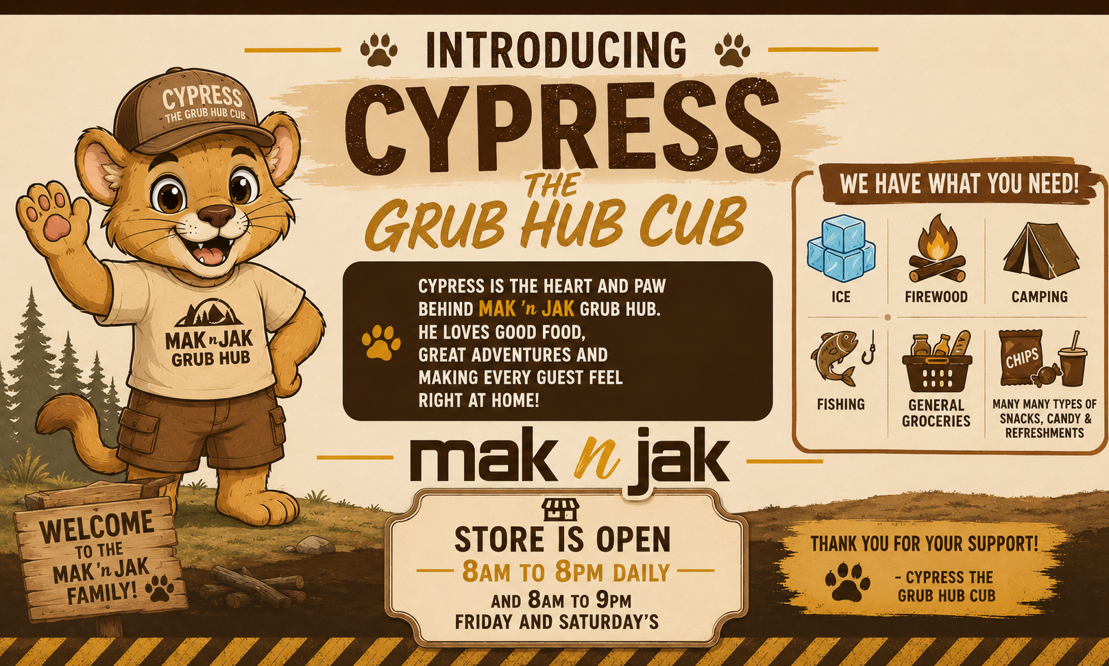 MAK 'n JAK Grub Hub - Elkwater, Alberta - Cypress, the Grub Hub Cub