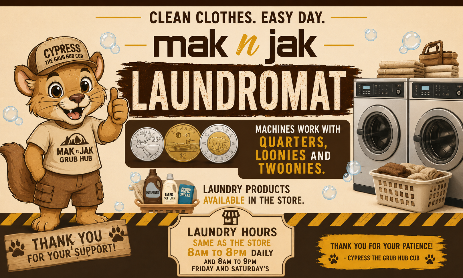 MAK 'n JAK Grub Hub - Elkwater, Alberta - Laundromat